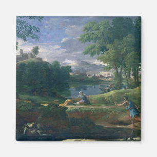 Landscape with a Man killed by a Snake, c.1648 Magnet