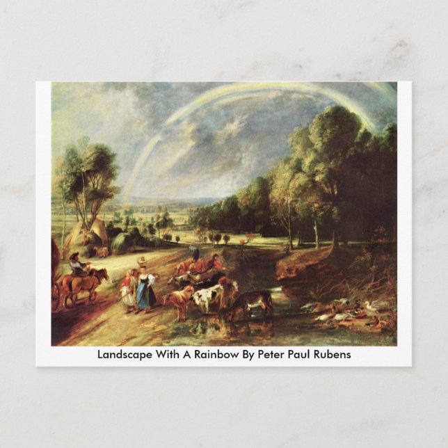 Landscape With A Rainbow By Peter Paul Rubens Postcard (Front)