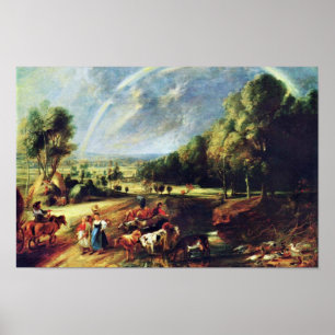 Landscape With A Rainbow By Rubens Peter Paul Poster