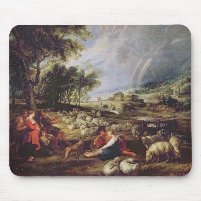 Landscape with a Rainbow Mouse Mat (Front)