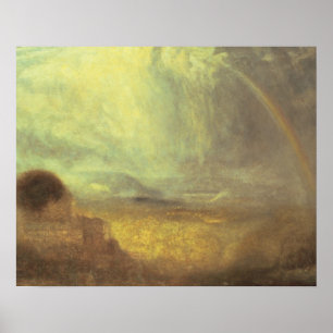 Landscape with a rainbow poster