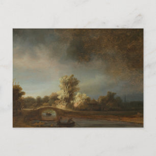 Landscape with a Stone Bridge by Rembrandt Postcar Postcard