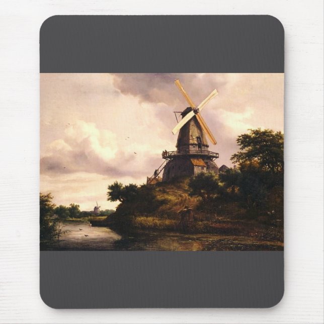 Landscape with a Windmill Art Mouse Mat (Front)