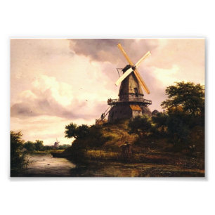 Landscape with a Windmill Art Photo Print