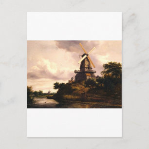 Landscape with a Windmill Art Postcard