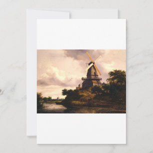 Landscape with a Windmill Art Thank You Card