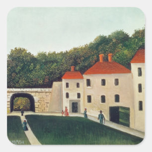 Landscape with an Arch and Three Houses, 1907 (oil Square Sticker