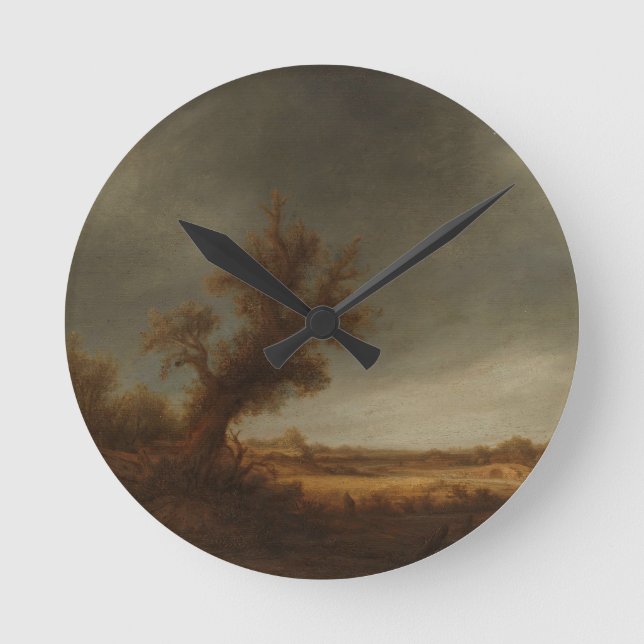 Landscape with an old oak, Adriaen van Ostade, Can Round Clock (Front)