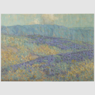 Landscape with Blue Flowers (by Granville Redmond) Tissue Paper