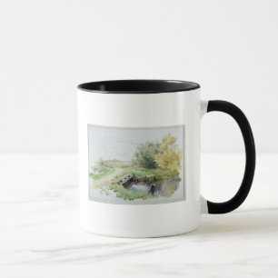 Landscape with bridge over a stream mug