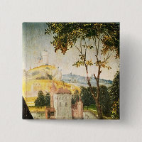 Landscape with castle in a moat and two swans