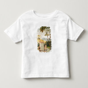 Landscape with castle in a moat and two swans toddler T-Shirt