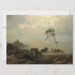 Landscape with Castle Ruins and Horse Riders Card