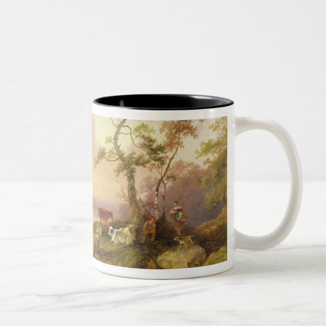 Landscape with Cattle and Peasant, c.1781 (oil on Two-Tone Coffee Mug (Right)