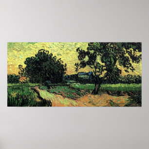Landscape with Chateau of Auvers, Vincent van Gogh Poster