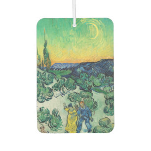 Landscape with Couple Walking & Crescent Moon Car Air Freshener