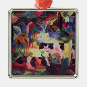 Landscape with Cows and a Camel Metal Tree Decoration