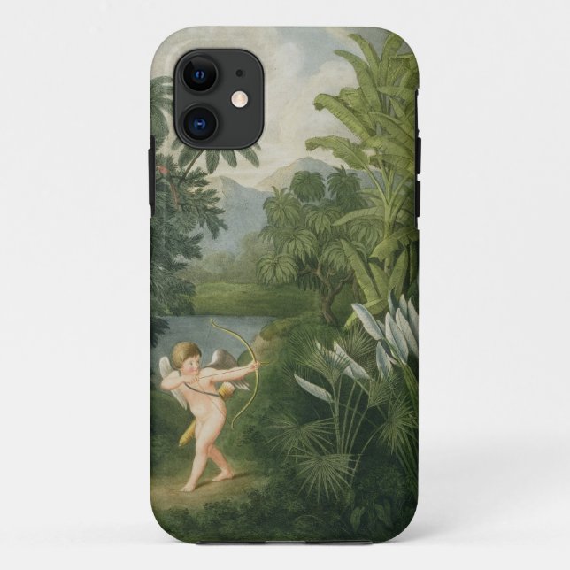 Landscape with Cupid aiming an arrow at a Parrot o Case-Mate iPhone Case (Back)