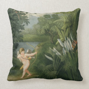 Landscape with Cupid aiming an arrow at a Parrot o Cushion