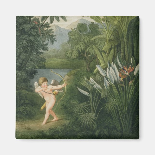 Landscape with Cupid aiming an arrow at a Parrot o Magnet (Front)