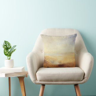 Landscape with Distant River Bay by Joseph Turner Cushion