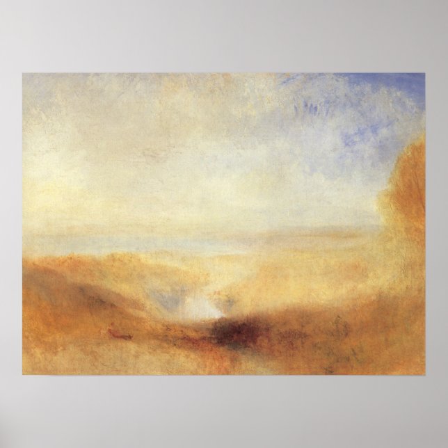 Landscape with Distant River Bay by Joseph Turner Poster (Front)