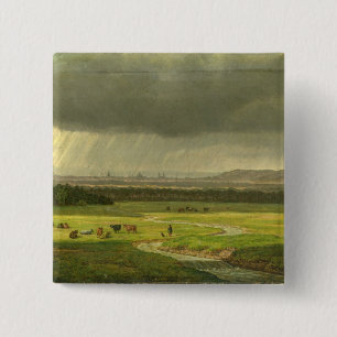 Landscape with Dresden in the Distance, 1830 15 Cm Square Badge