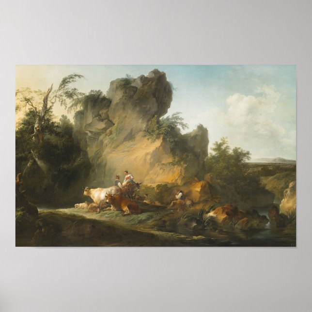 Landscape with Figures and Animals Philippe  Poster (Front)