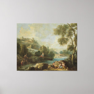 Landscape with Figures, Giuseppe Zaïs (attributed Canvas Print