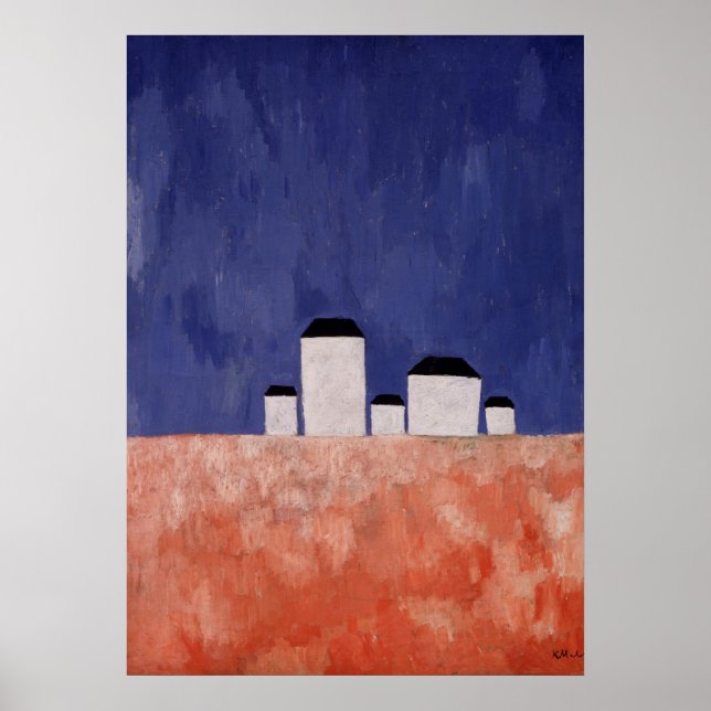 Landscape with Five Houses, c.1932 Poster (Front)