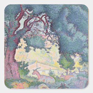 Landscape with Goats, 1895 Square Sticker