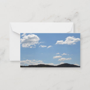 Landscape with green hills, trees & clouds  card