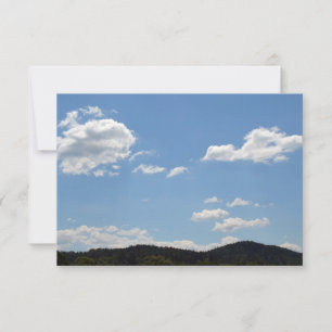 Landscape with green hills, trees & clouds thank you card