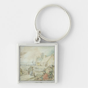 Landscape with Gypsy Fortune-Tellers Key Ring