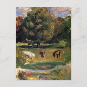 Landscape with Horses by Pierre-Auguste Renoir Postcard