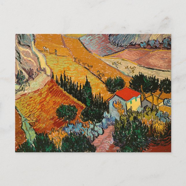 Landscape with House and Ploughman, Postcard (Front)