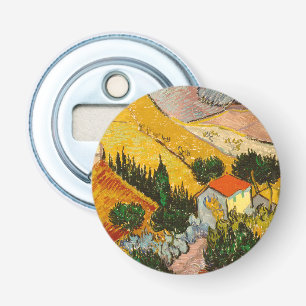 Landscape with House and PloughmaVincent van Gogh Bottle Opener