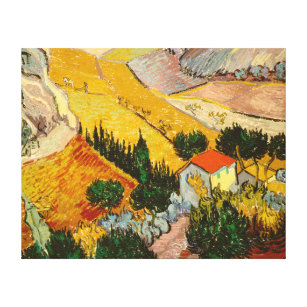 Landscape with House and PloughmaVincent van Gogh  Canvas Print