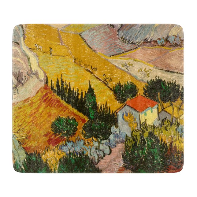 Landscape with House and PloughmaVincent van Gogh  Cutting Board (Front)