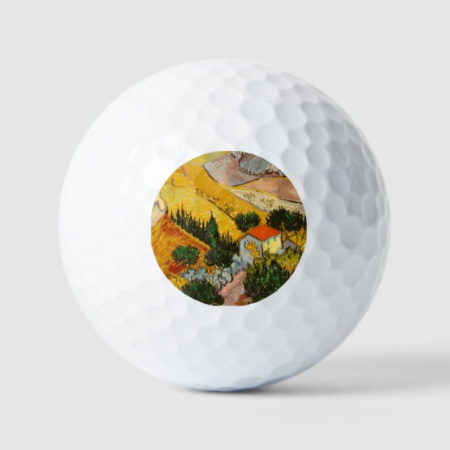 Landscape with House and PloughmaVincent van Gogh  Golf Balls (Front)