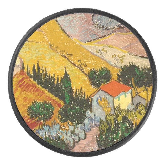 Landscape with House and PloughmaVincent van Gogh  Hockey Puck (Front)