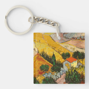 Landscape with House and PloughmaVincent van Gogh Key Ring