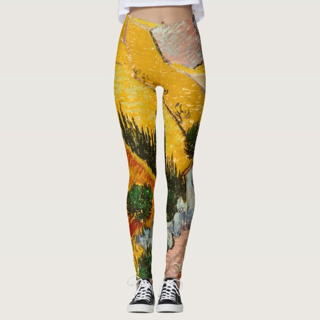 Landscape with House and PloughmaVincent van Gogh  Leggings (Front)