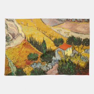Landscape with House and PloughmaVincent van Gogh Tea Towel