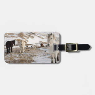Landscape with Icelandic Horses Luggage Tag