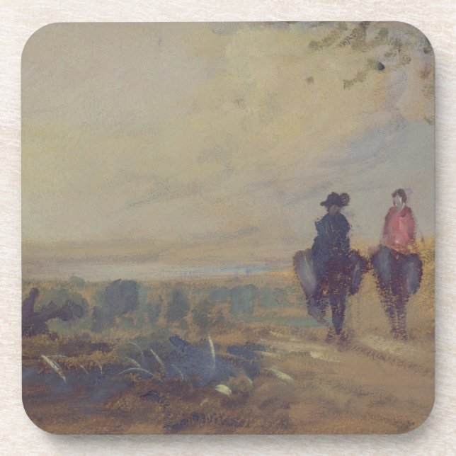 Landscape with Lake and two Figures Riding, previo Coaster (Front)