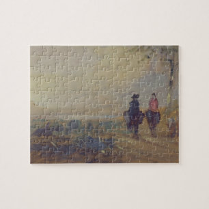Landscape with Lake and two Figures Riding, previo Jigsaw Puzzle