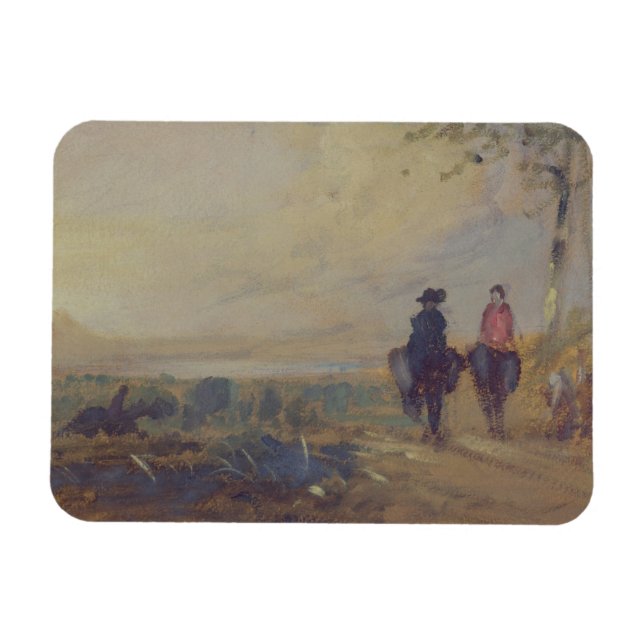 Landscape with Lake and two Figures Riding, previo Magnet (Horizontal)