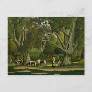 Landscape with Milkmaids by Henri Rousseau Postcard