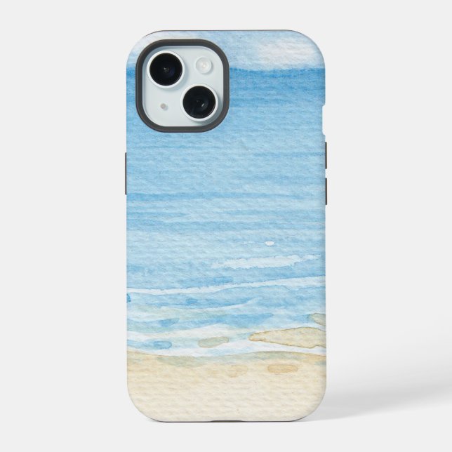 Landscape with mountains and sea iPhone 15 case (Back)